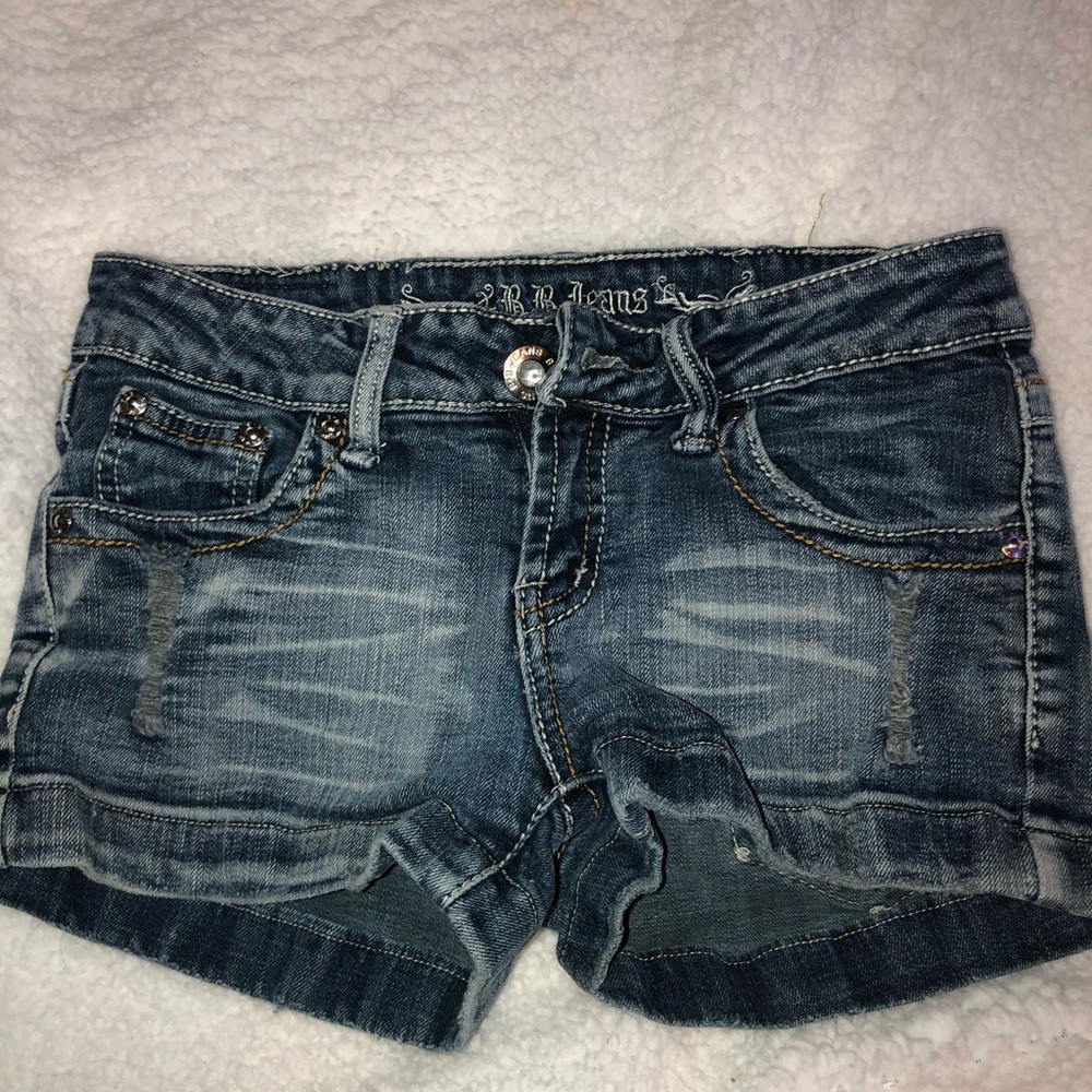 blue jean shorts